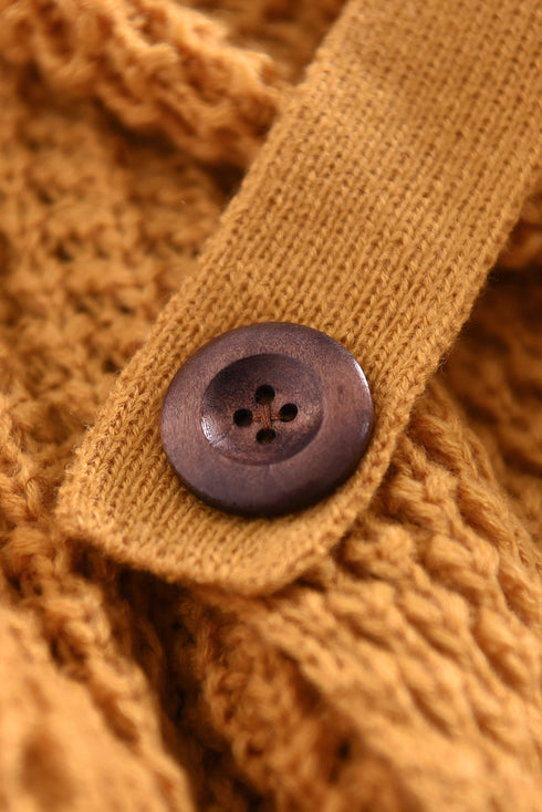 Buttoned Wrap Turtleneck Sweater